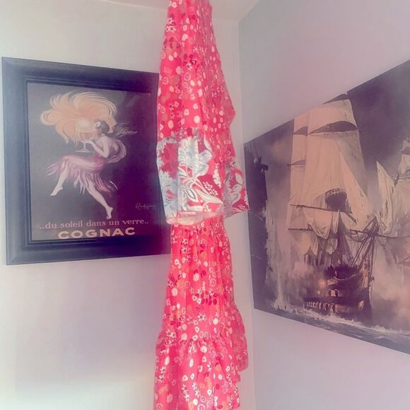 Boho Floral Dress Pink New Size Small - Picture 5 of 9